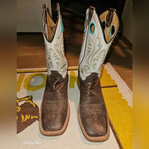 Mens Justin Bent Rail Cowboy Boots Size 9.5D Br313 Justin Boots Blue Western Boots for Men for Sale | Shop New  main image 2